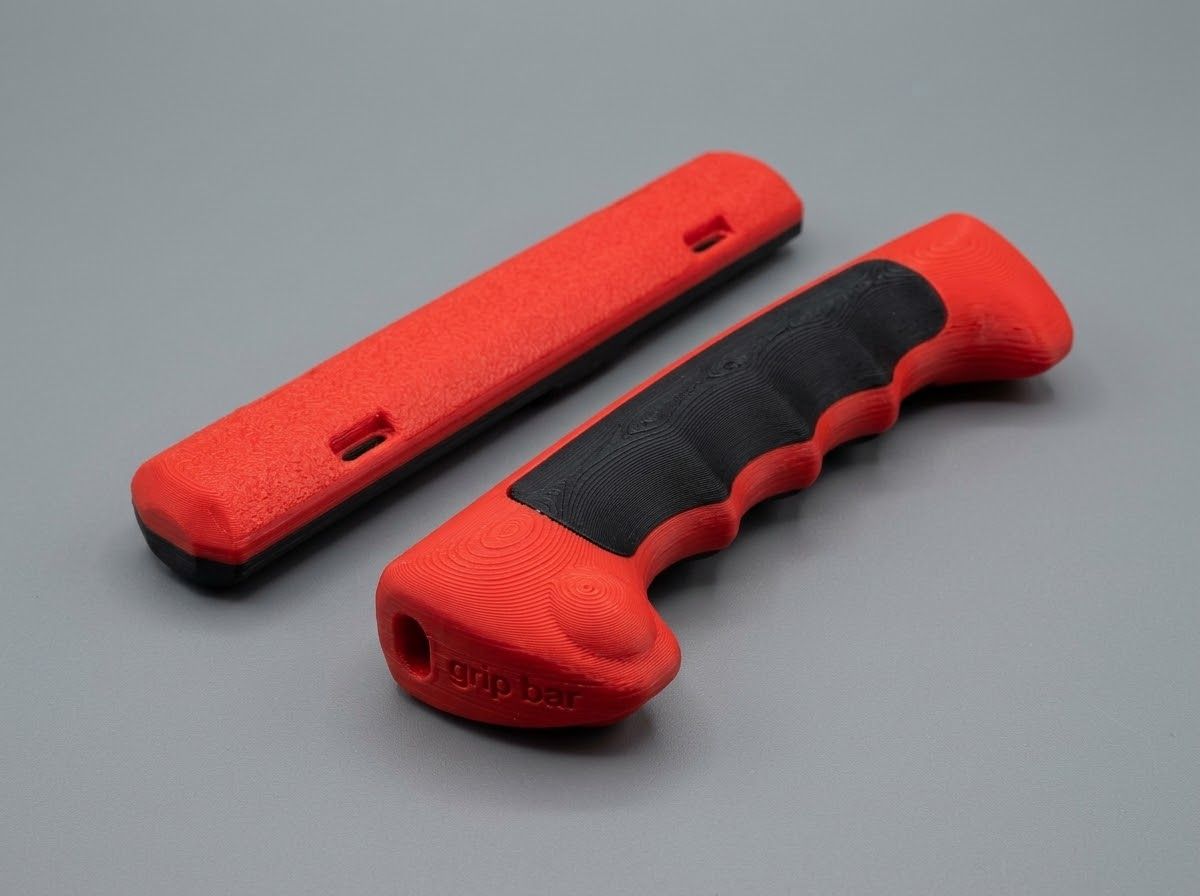 Zweiteiliger roter und schwarzer grip bar